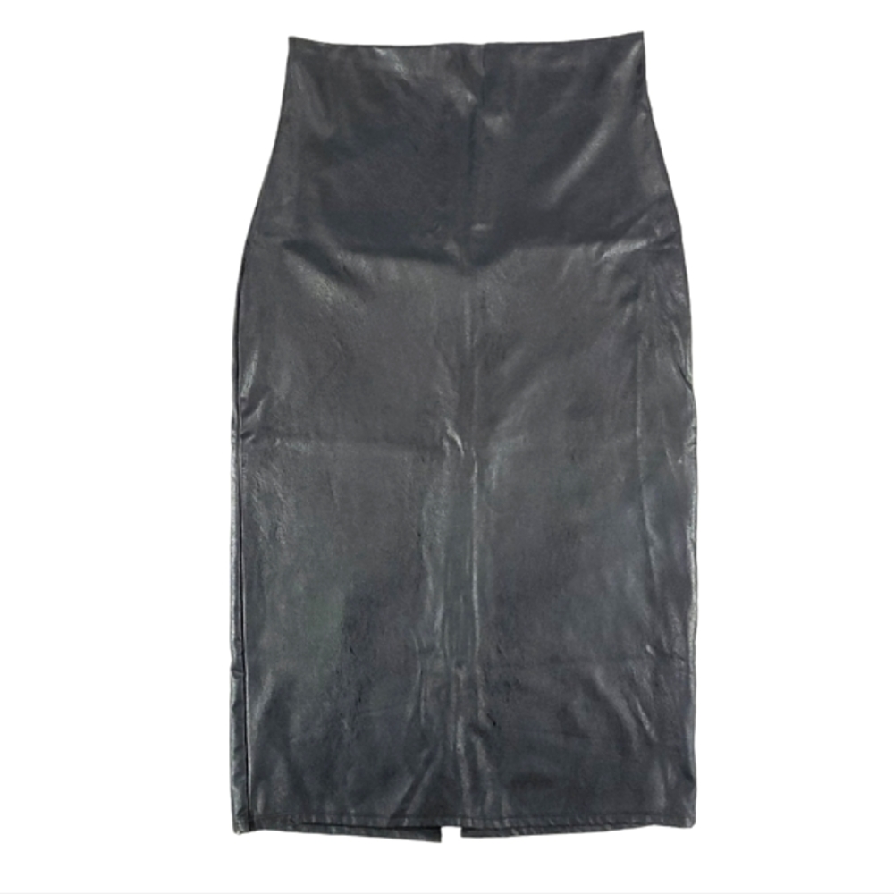 Commando Faux Leather Black Midi Skirt